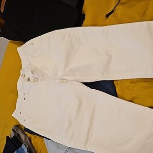 MADEWELL 25P The Perfect Vintage Crop Jeans White Button-Fly Raw-Hem